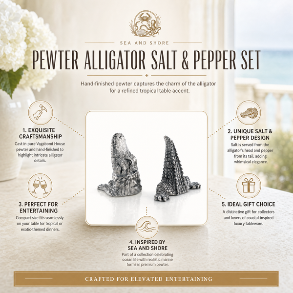 Pewter Alligator Salt & Pepper Set