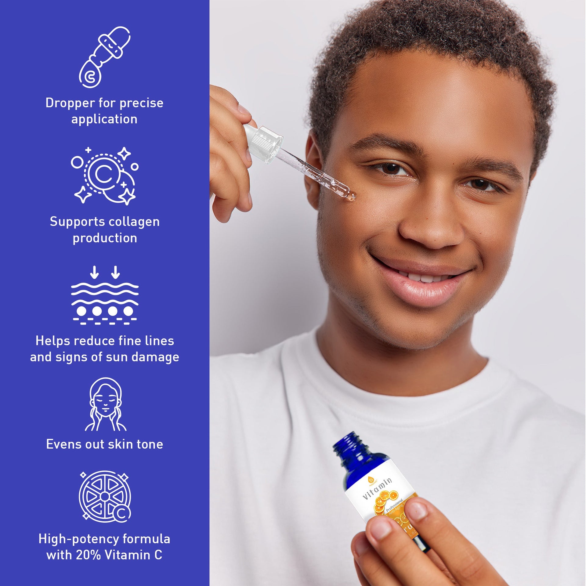 Glow & Renew Skincare Bundle: Facial Steamer, 7-in-1 LED Light Therapy Device & Vitamin C 20% Serum