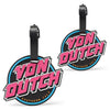 80s Neon 2-Piece Suitcase ID Tag Set with Adjustable Straps