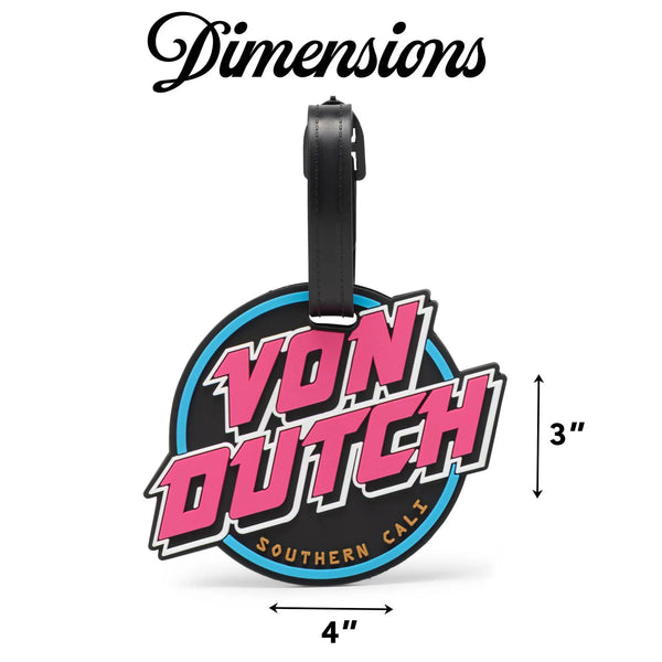 80s Neon 2-Piece Suitcase ID Tag Set with Adjustable Straps
