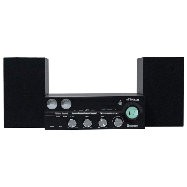 Victor Milwaukee 50W Desktop CD Stereo System w Bluetooth, CD Player & FM Radio