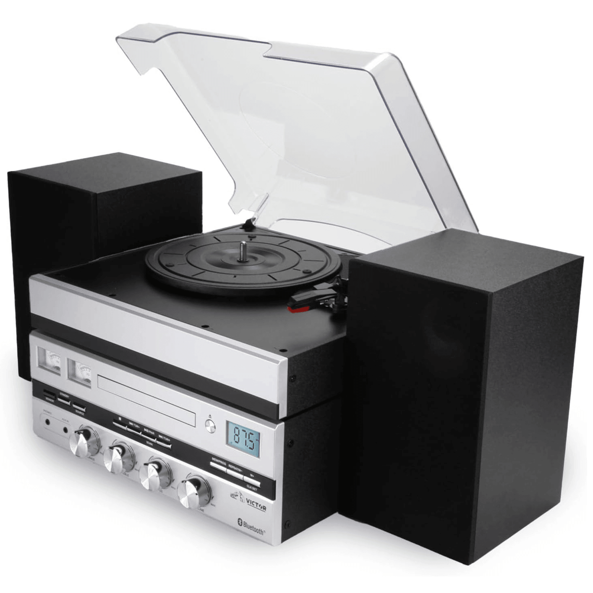 Victor Geneva 5-in-1 Desktop Music Center w Streaming Capabilities and FM Radio
