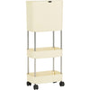 5 Gallon Mobile Elevated Kitchen Trash Can with Lid in Cream with Wheels