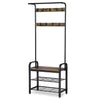 Entryway Modern Industrial Style Hall Tree Coat Rack Shoe Storage Bench