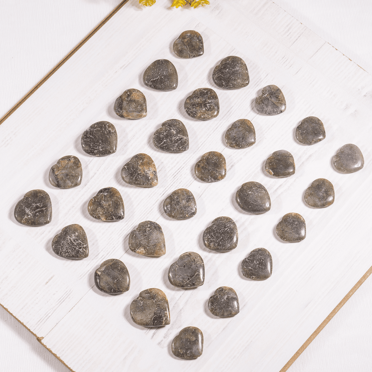 Labradorite Heart Crystal, Puffy Mini 1 Inch Pocket Crystal Heart.