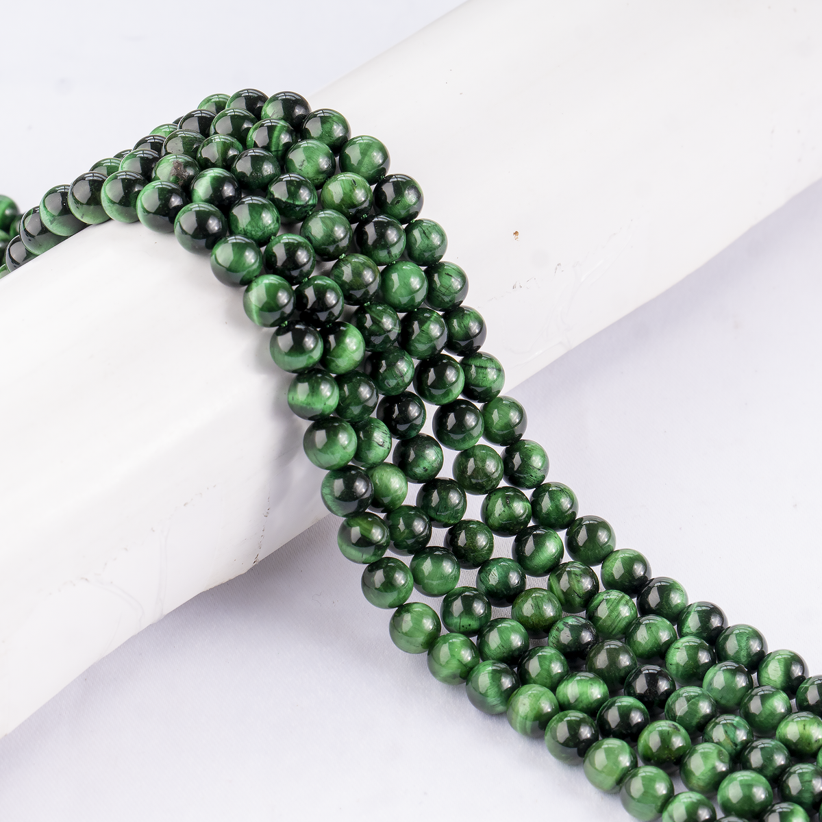 Tiger Cats Eye Green Heated Crystal Beads for Jewelry
