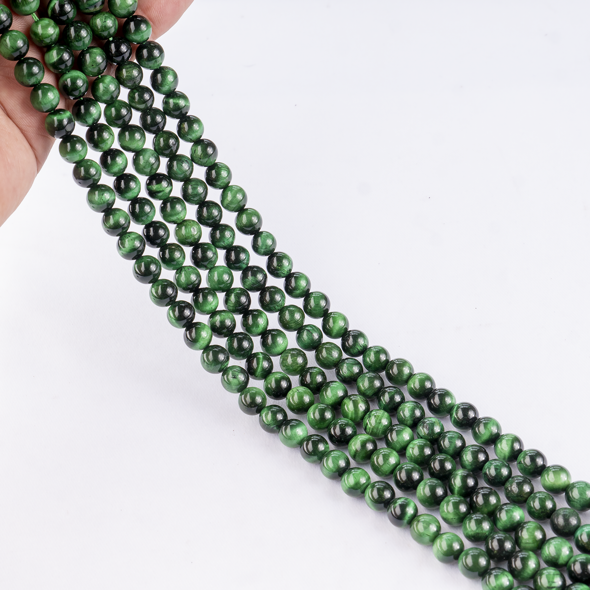 Tiger Cats Eye Green Heated Crystal Beads for Jewelry
