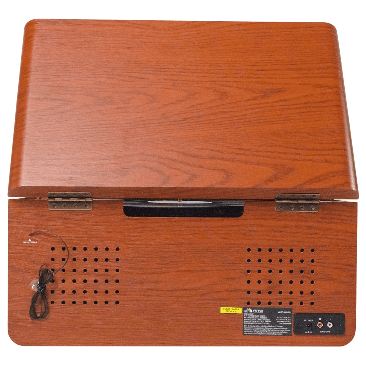Victor Monument 8-in-1 Wood Music Center with 3-Speed Turntable & Dual Bluetooth