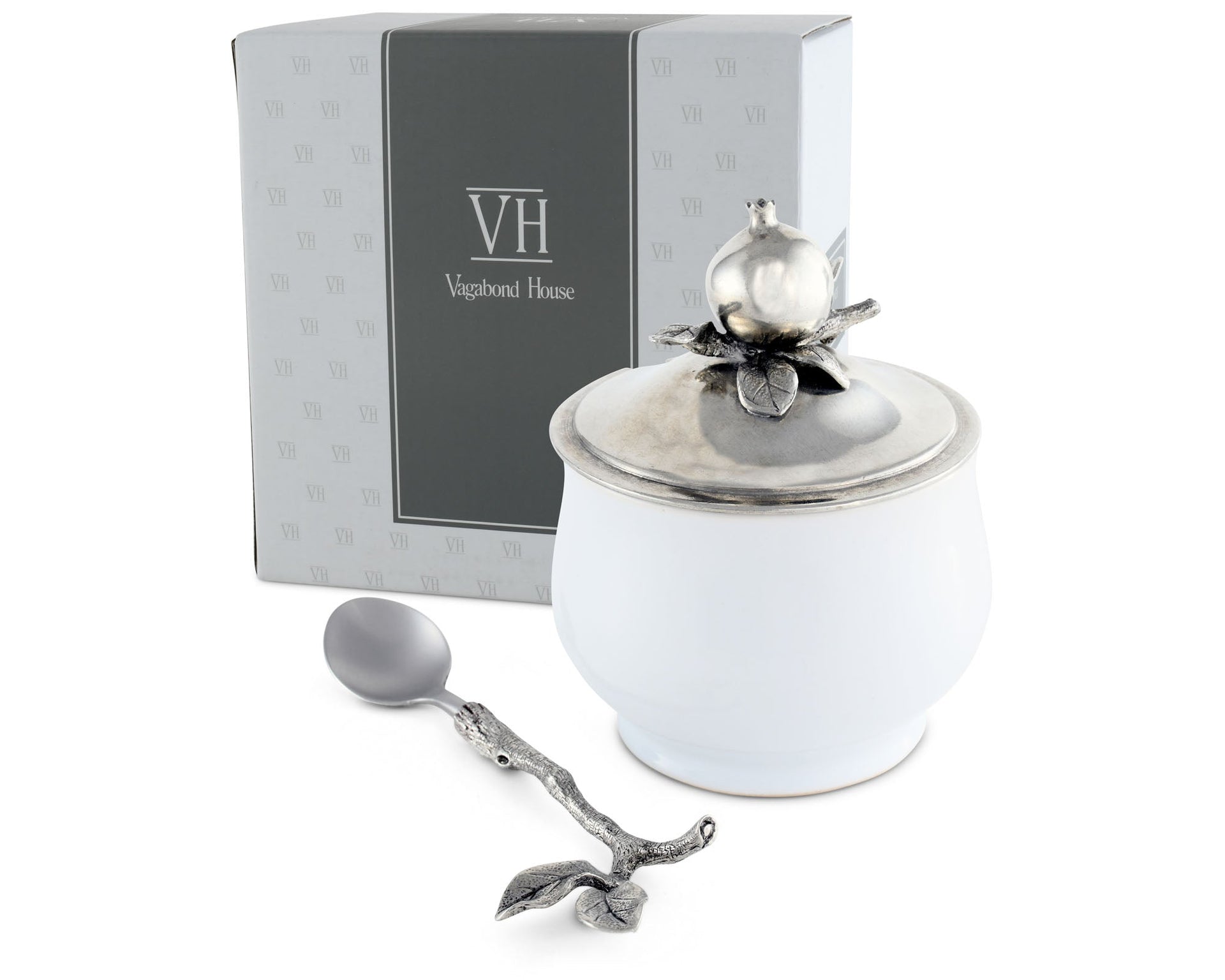 Vagabond House Pomegranate Sugar Bowl and Spoon | Gifts for You 'n Me