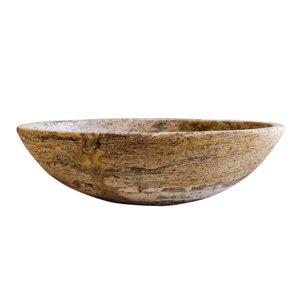 Valencia Travertine Natural Stone Oval Vessel Sink (W)16