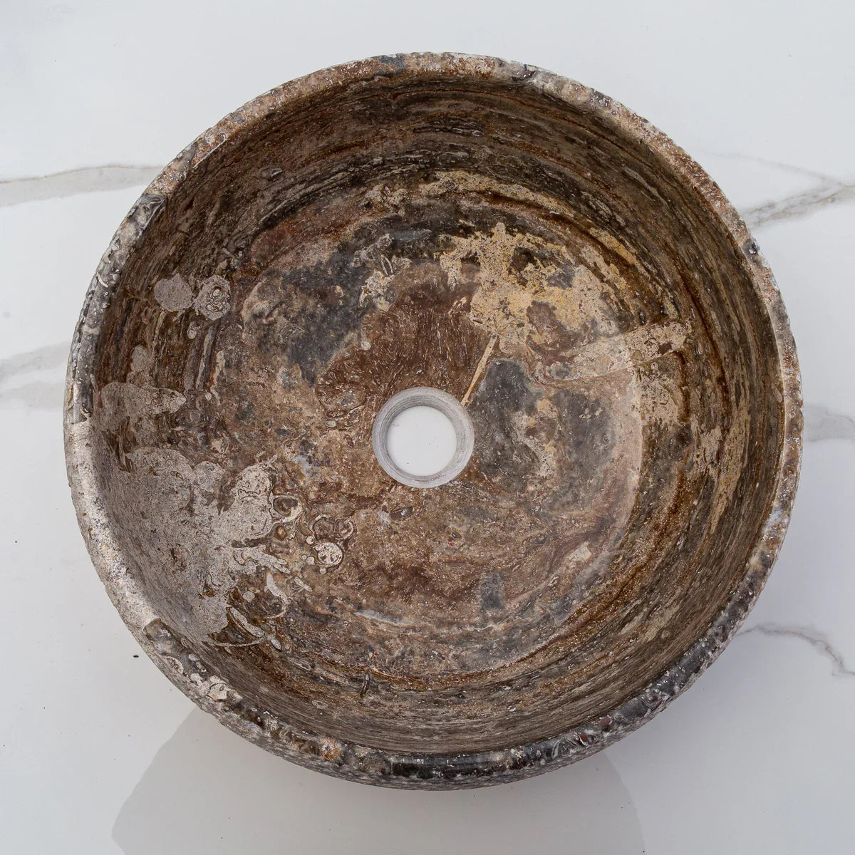 Valencia Travertine Above Vanity Bathroom Sink Rustic Sand-blasted (D)16