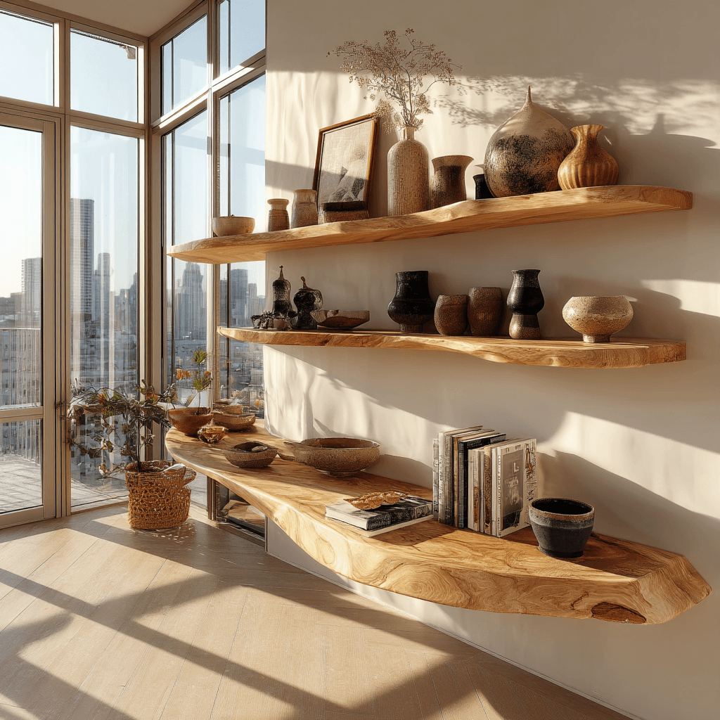 Valenor Live Edge Solid Wood Floating Shelf SPA245642