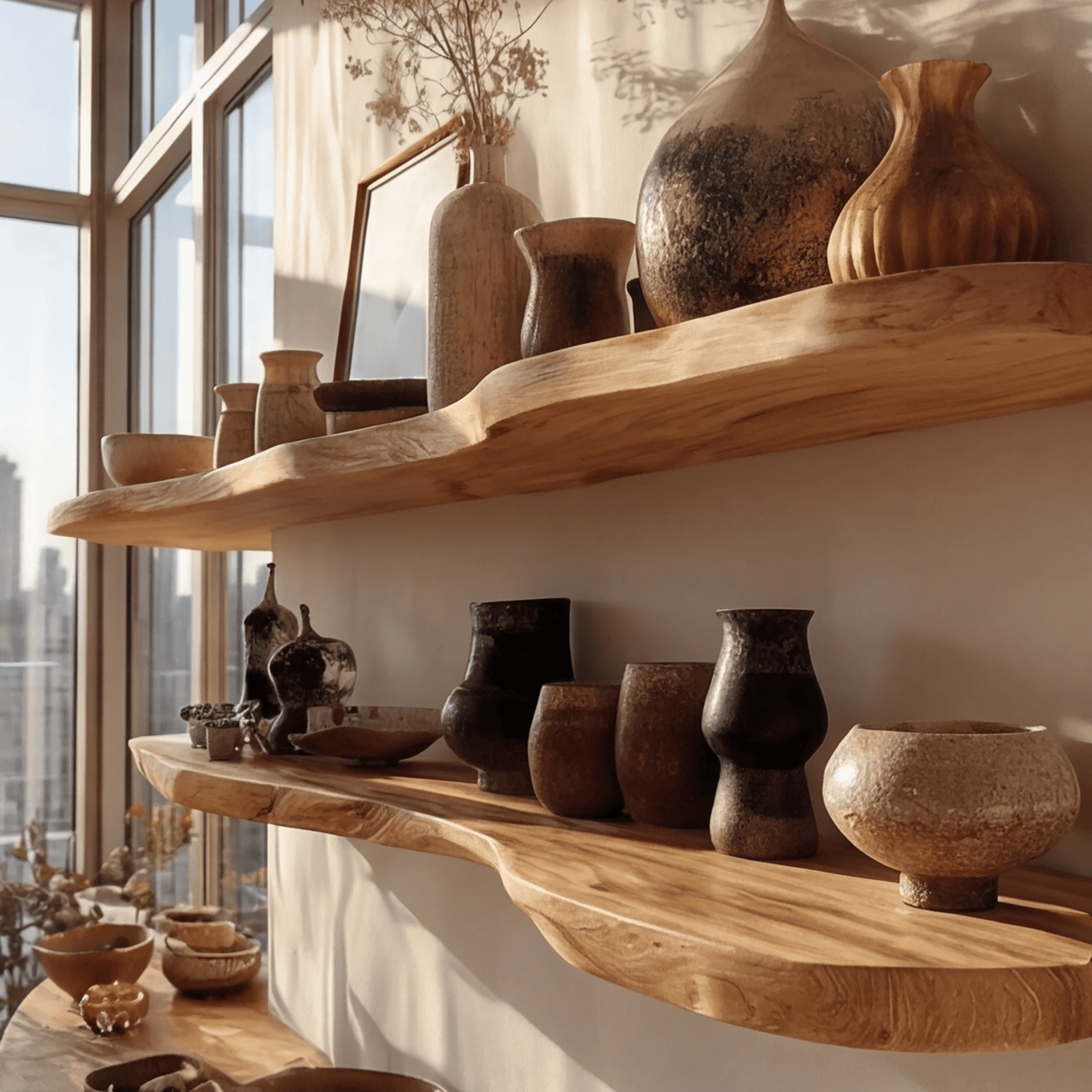 Valenor Live Edge Solid Wood Floating Shelf SPA245642
