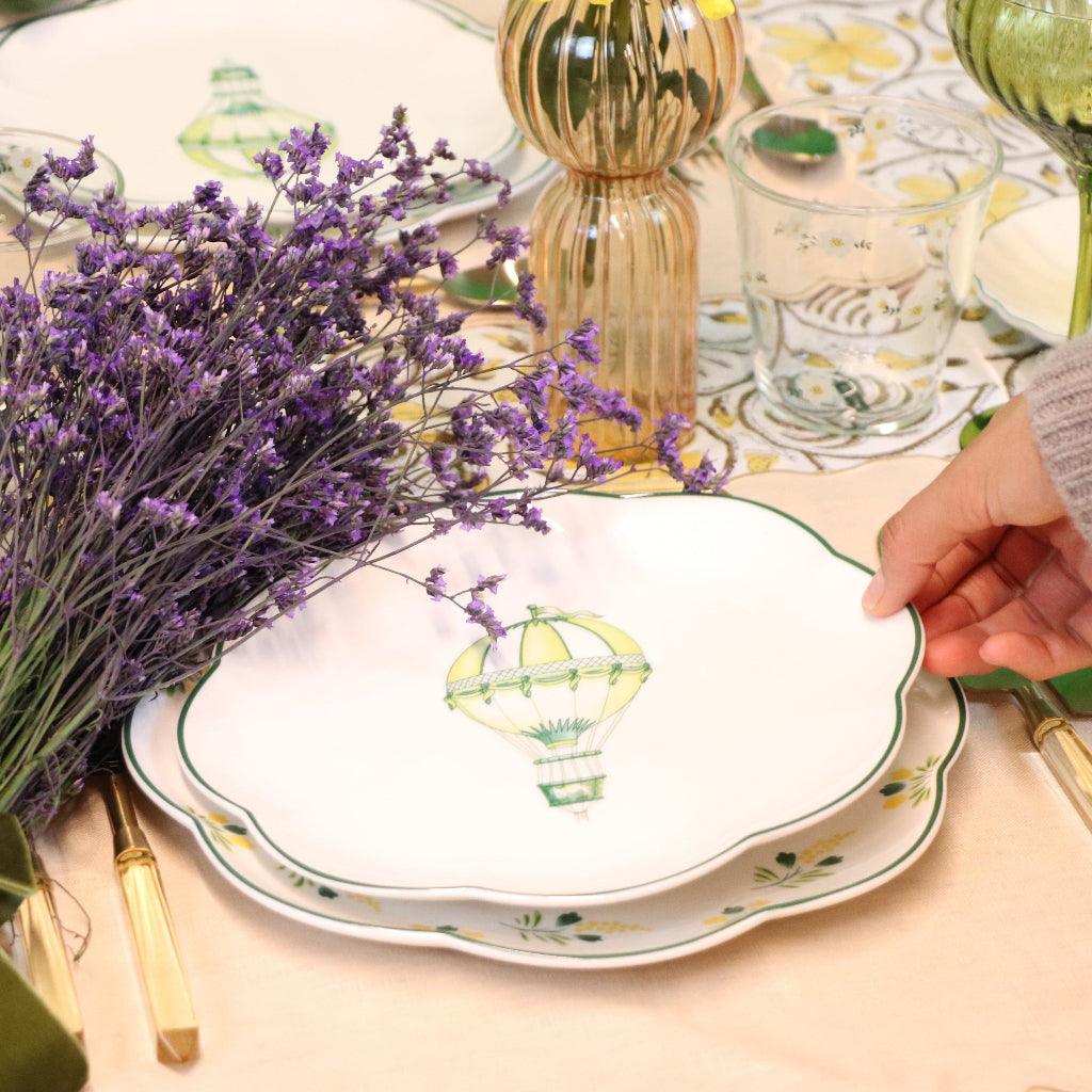 Valensole Lavender Scalloped Ceramic Starter Plates – Case of 12 (+3 Bonus Plates)