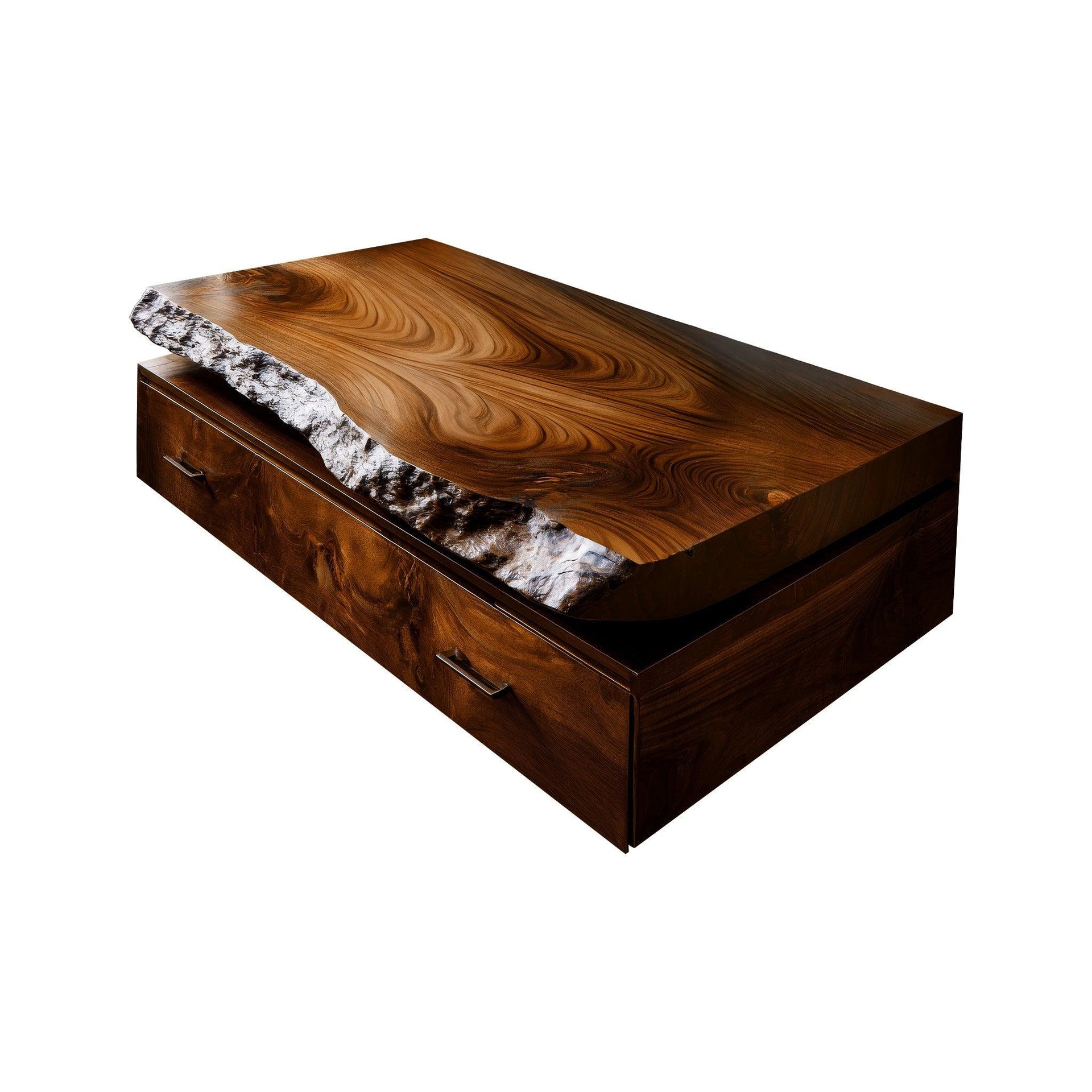 Valren Live Edge Solid Wood Floating Bathroom Vanity with Drawers