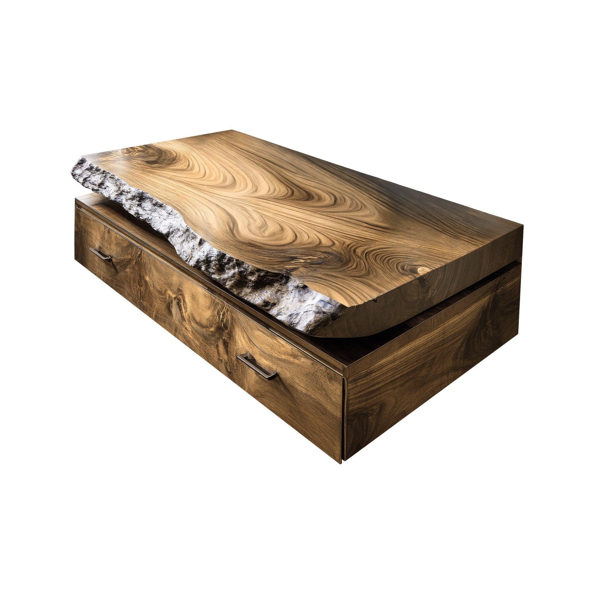 Valren Live Edge Solid Wood Floating Bathroom Vanity with Drawers