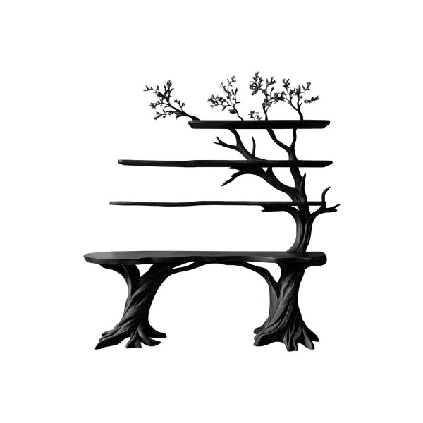 Valtheris Live Edge Solid Wood Console Table with Shelves