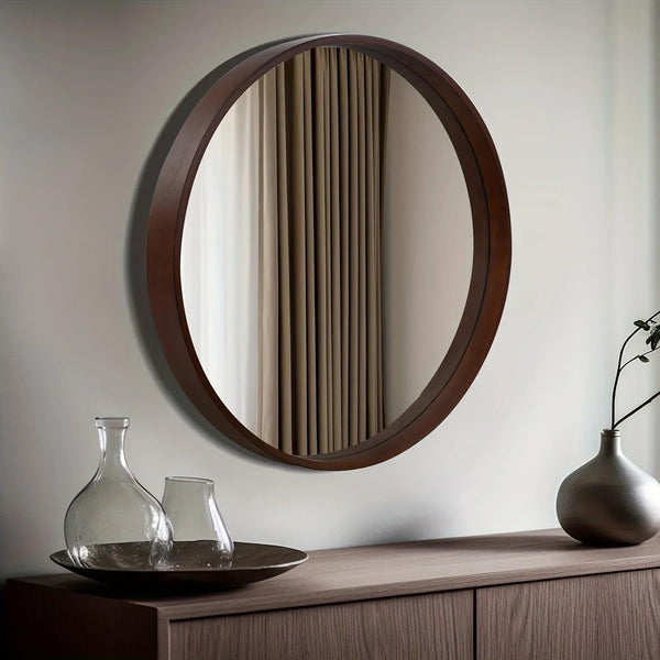 Vanity Mirror - Round Wood