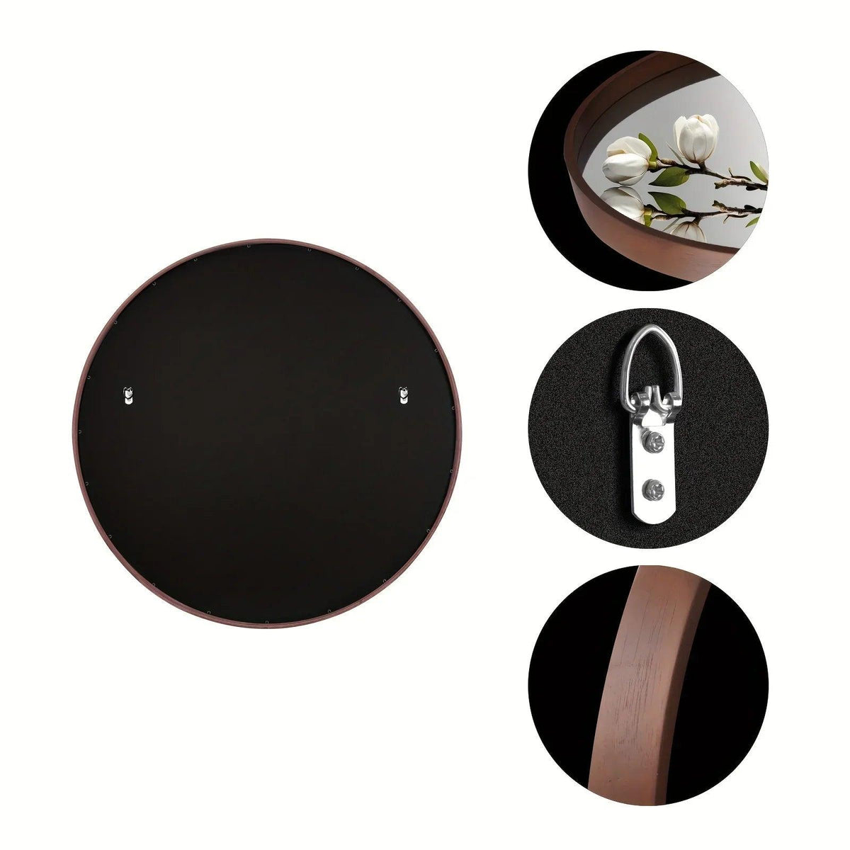 Vanity Mirror - Round Wood