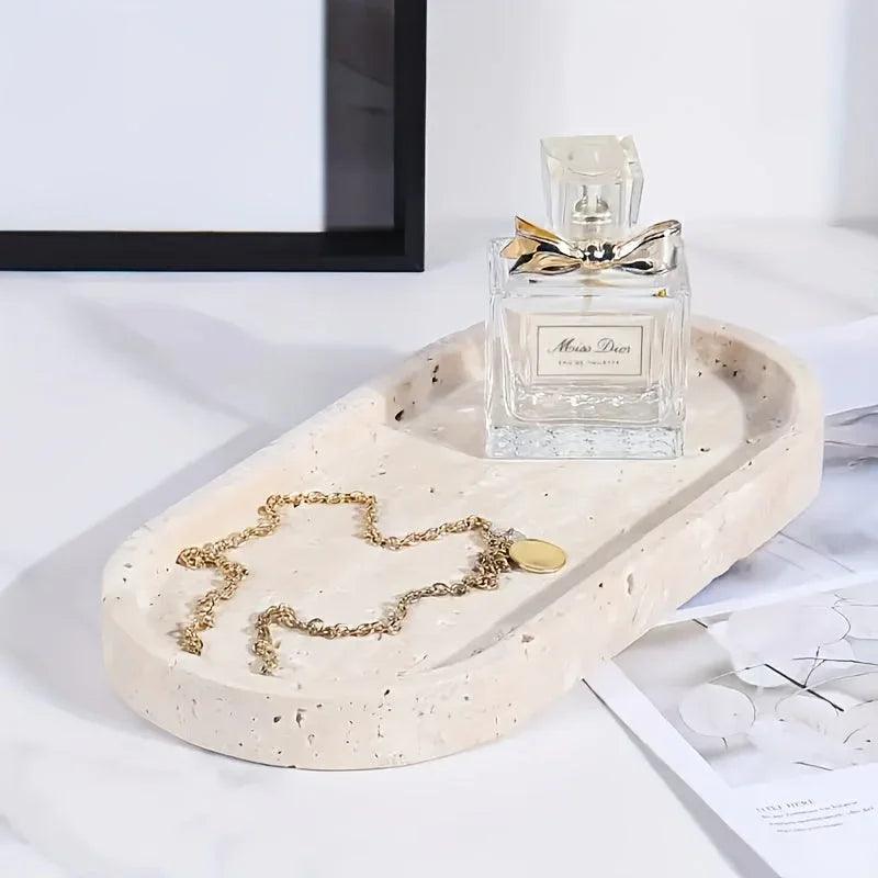 Vanity Tray - Durable Natural Stone Oval