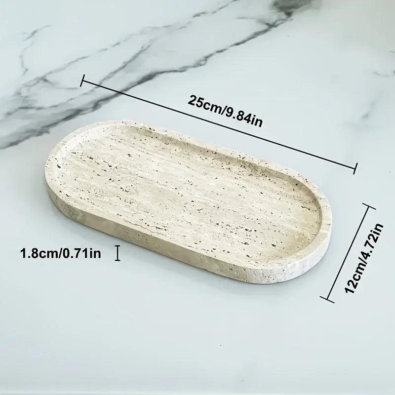 Vanity Tray - Durable Natural Stone Oval
