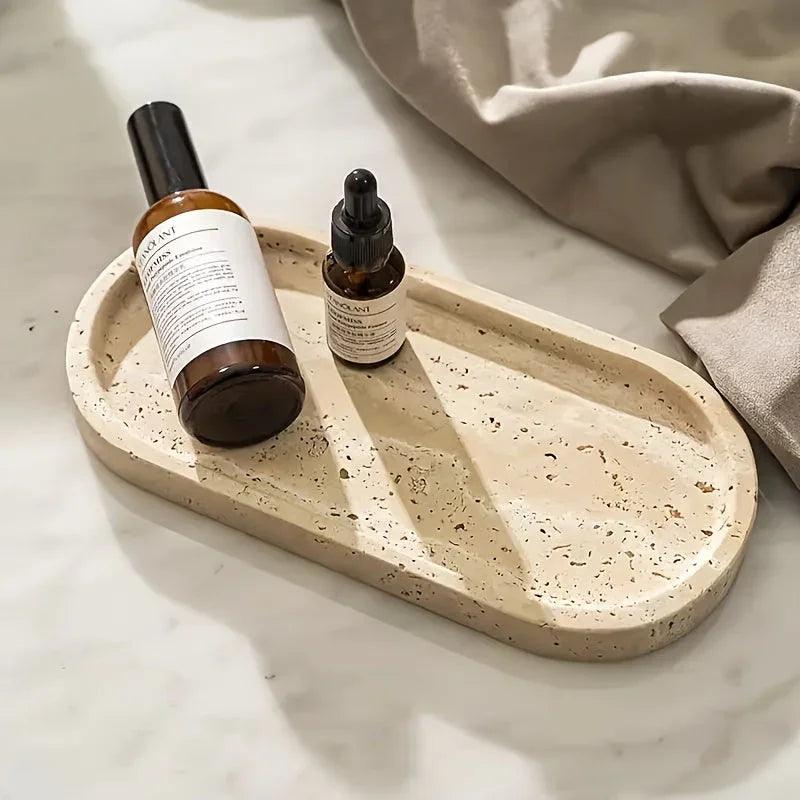 Vanity Tray - Durable Natural Stone Oval