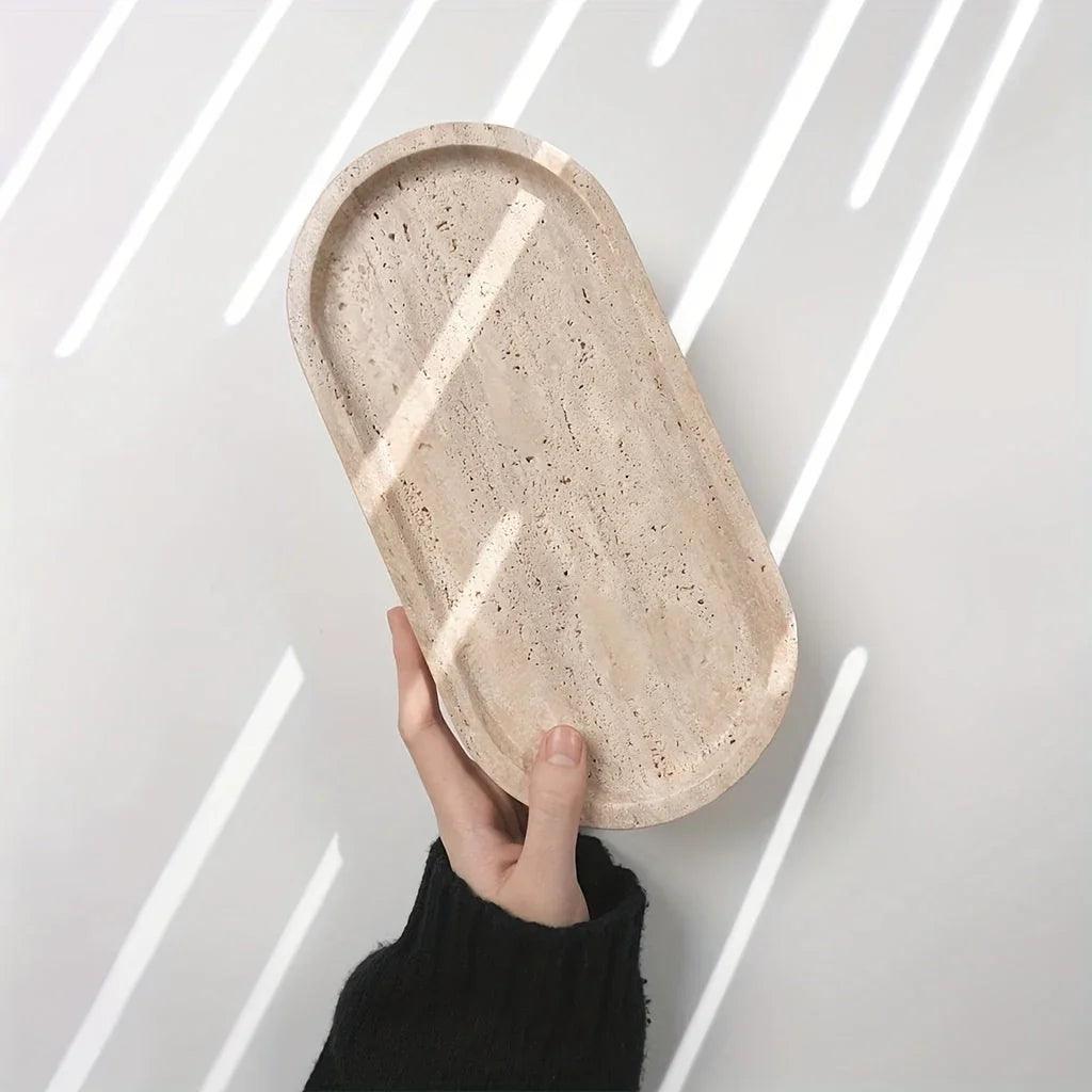 Vanity Tray - Durable Natural Stone Oval