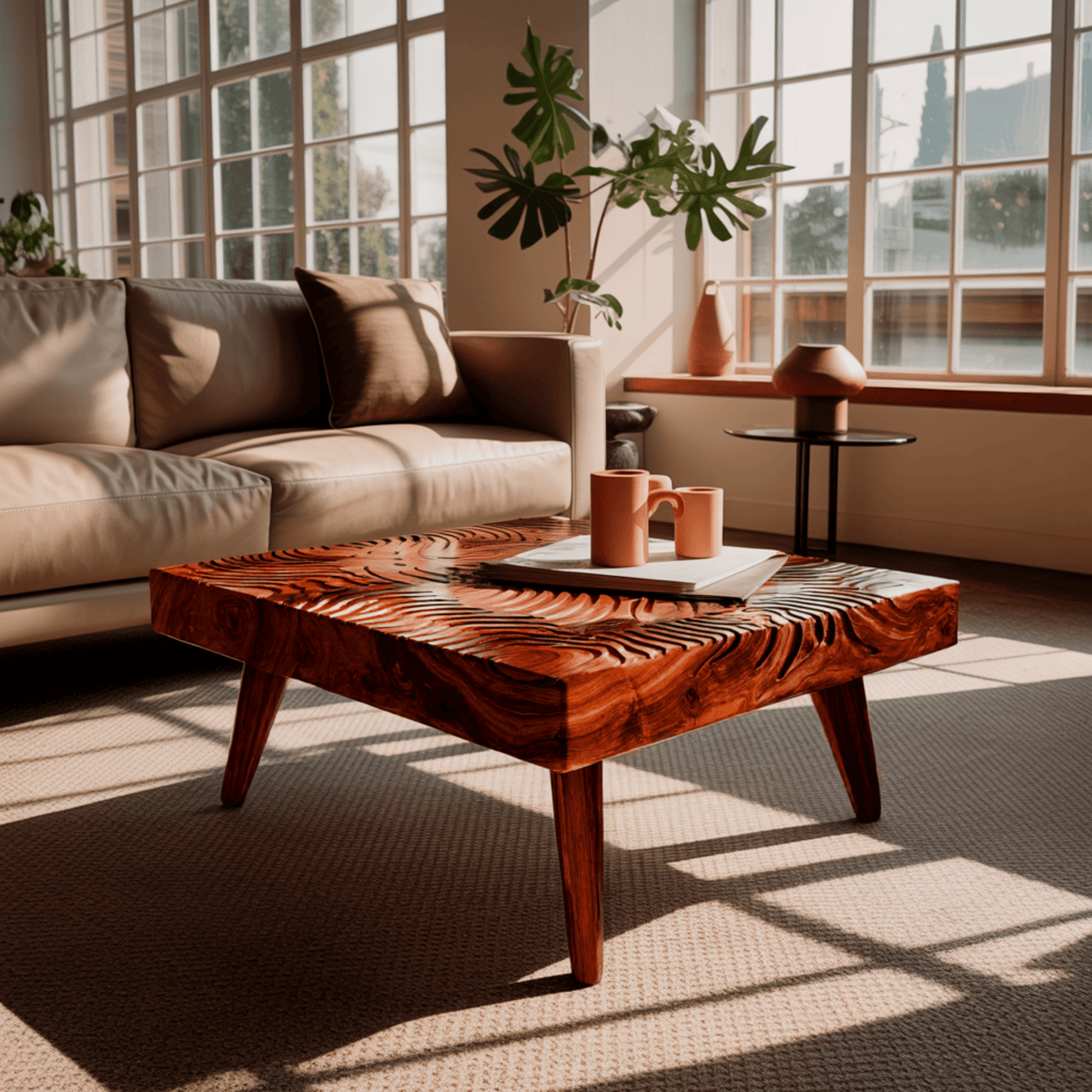 Varen Ripple Solid Wood Coffee Table