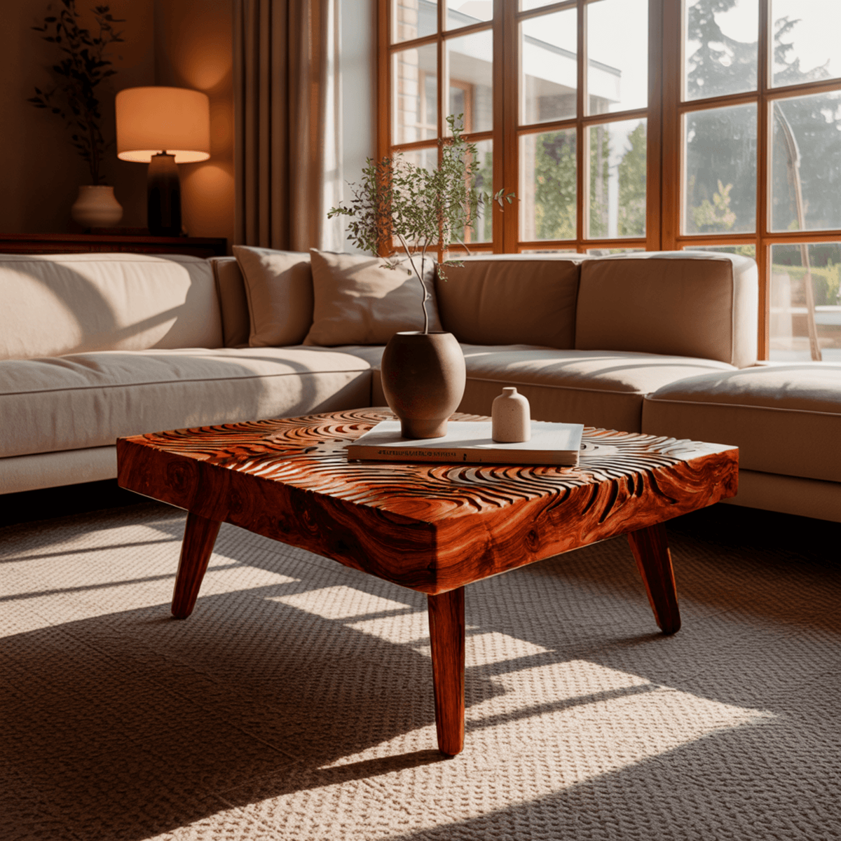 Varen Ripple Solid Wood Coffee Table