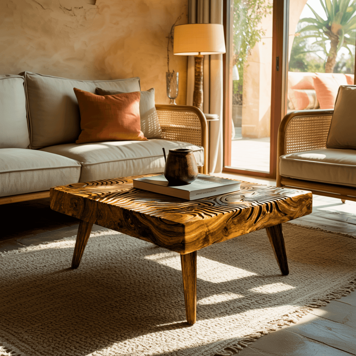 Varen Ripple Solid Wood Coffee Table