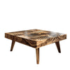 Varen Ripple Solid Wood Coffee Table - Natural Oak / 20"W × 20"D × 14"H