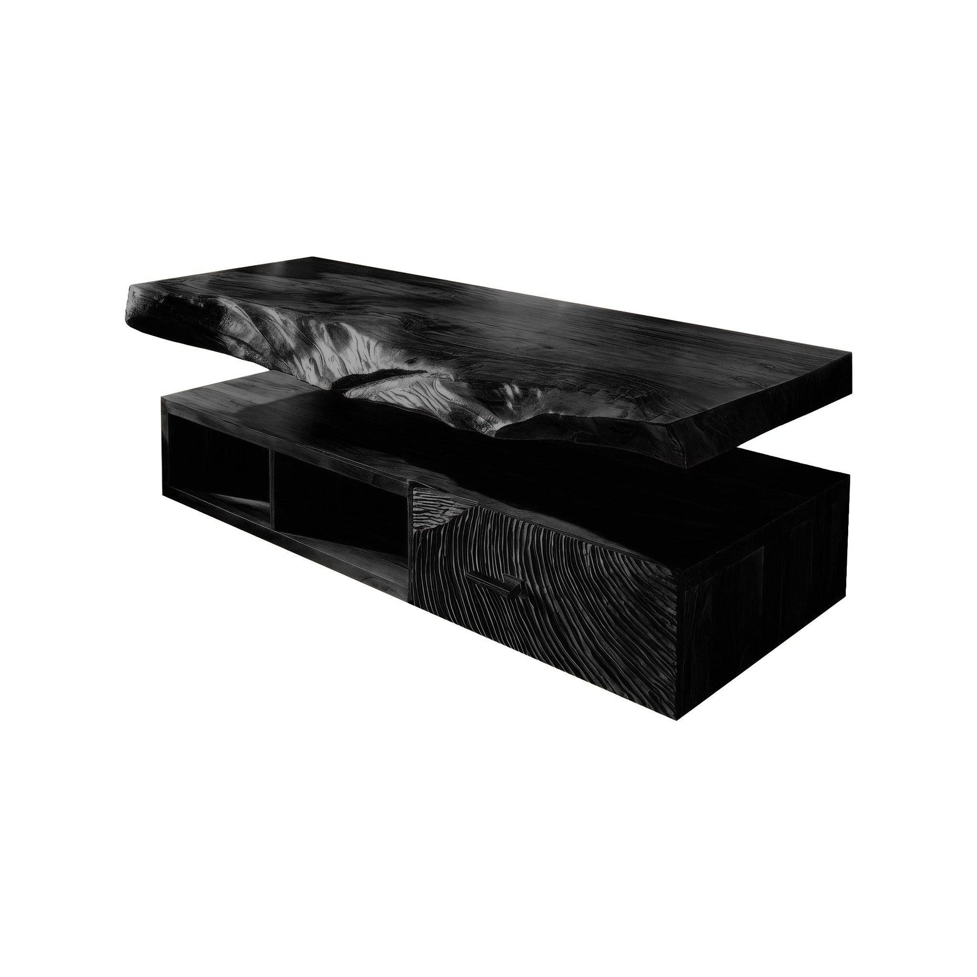 Varion Live Edge Solid Wood Floating Bathroom Vanity With Drawers