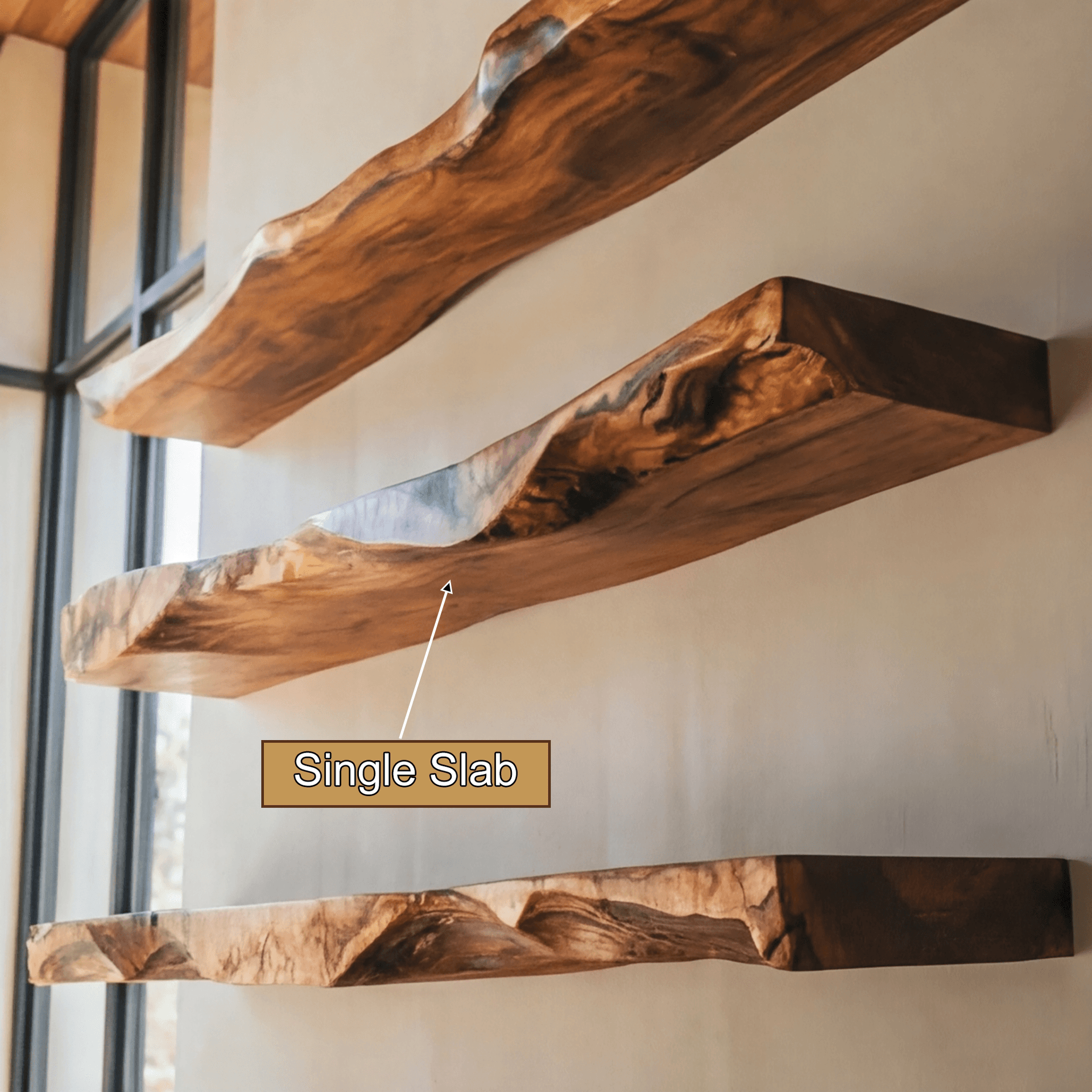 Varneth Live Edge Solid Wood Floating Shelf SPA503125