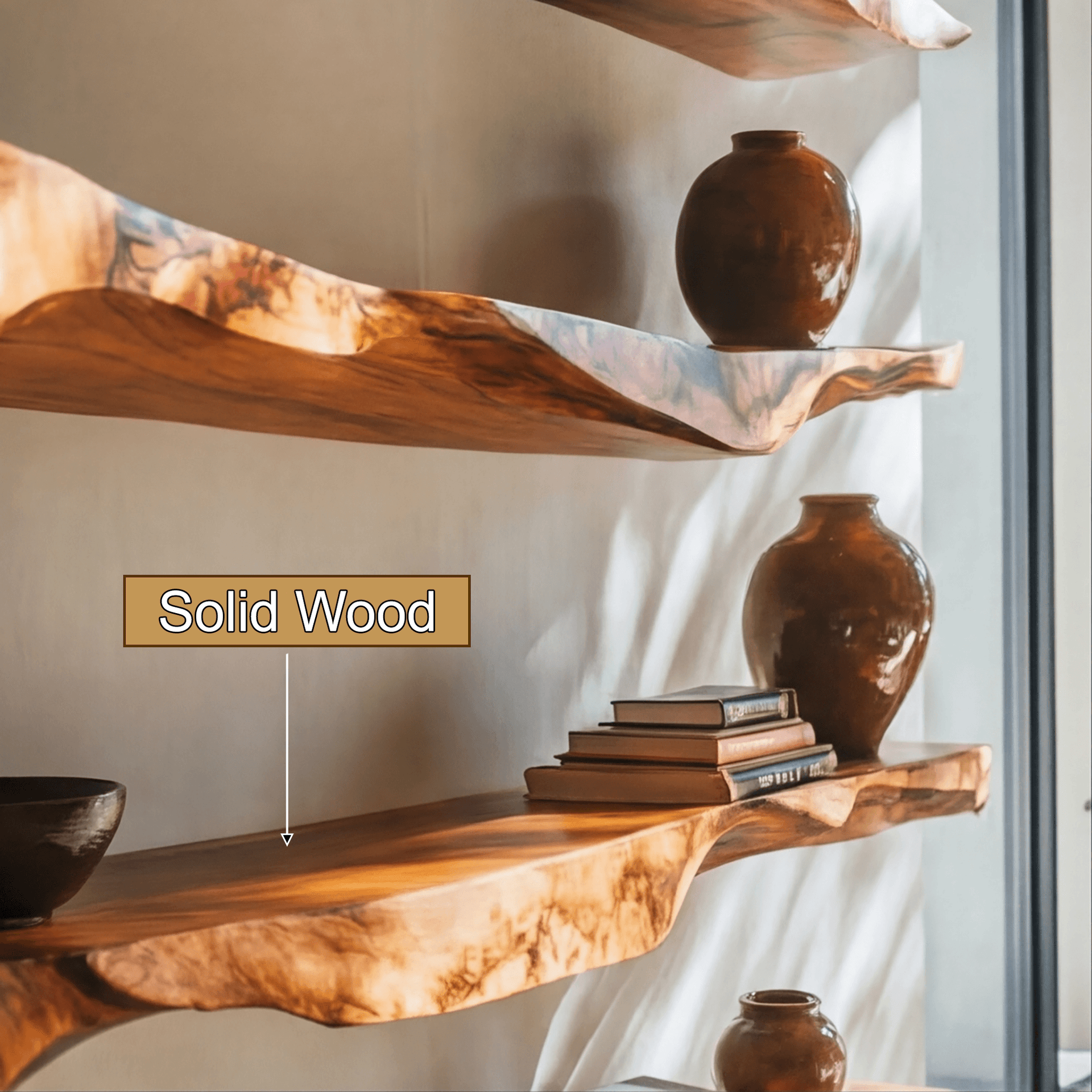 Varneth Live Edge Solid Wood Floating Shelf SPA503125