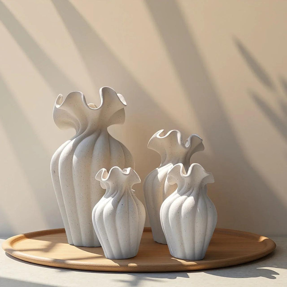 Vase - Decorative Ceramic White Set