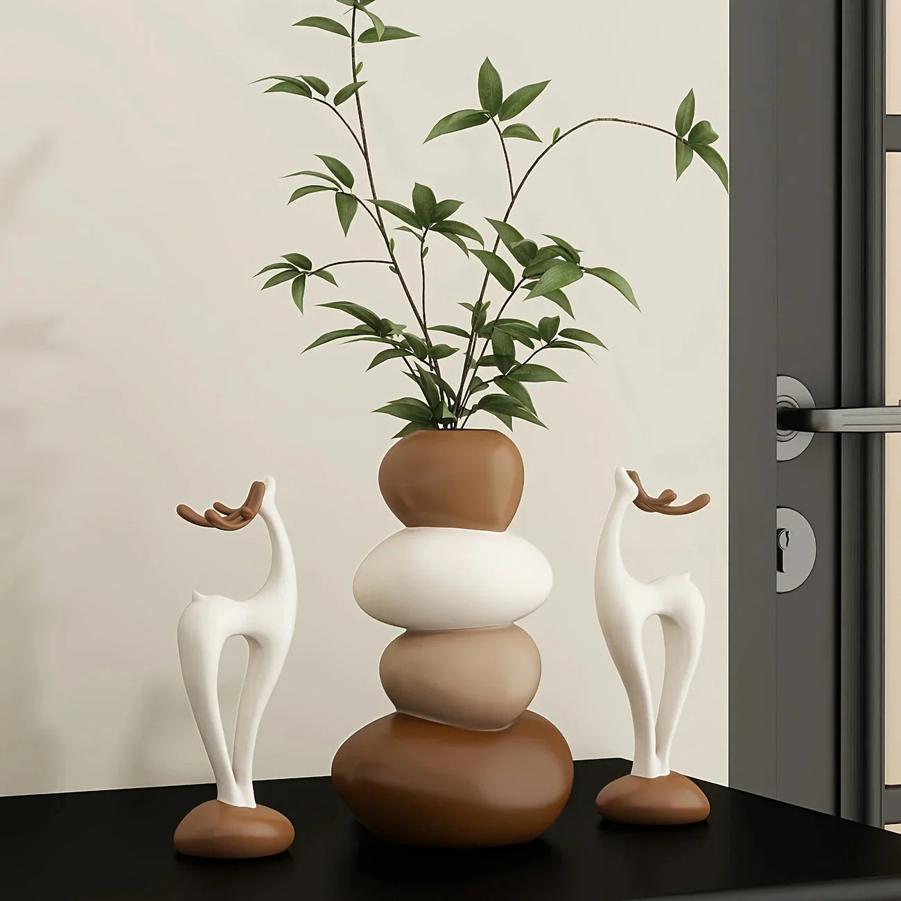 Vase - Decorative Stacked Stone 3 Layered