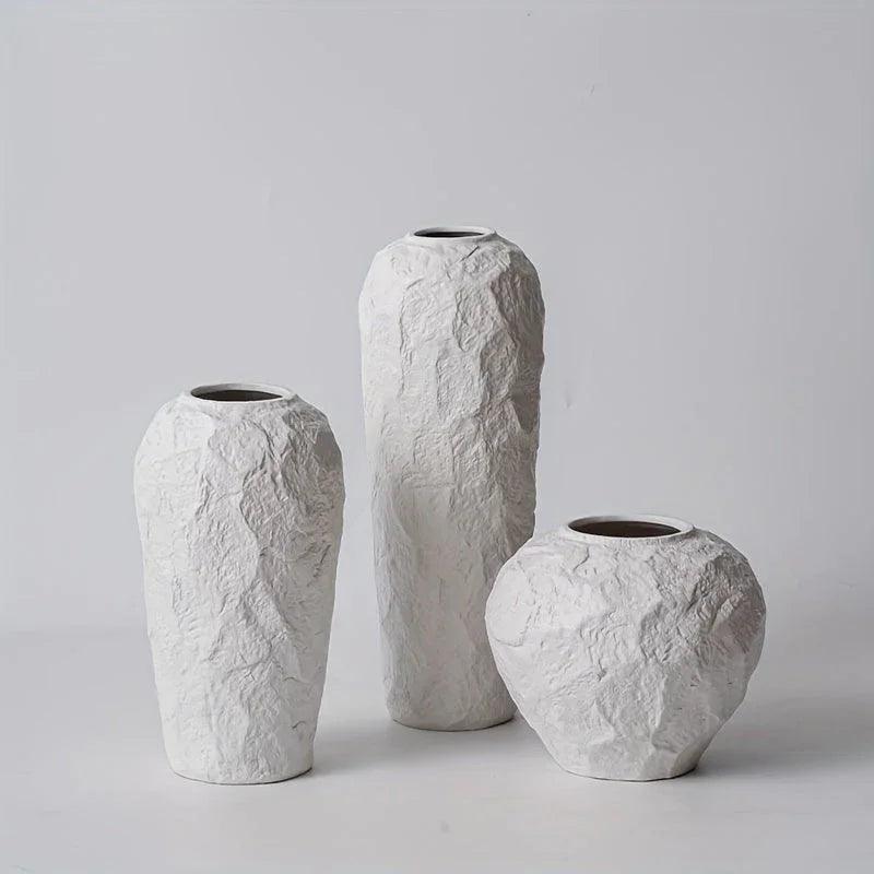 Vase - Stone Ceramic White