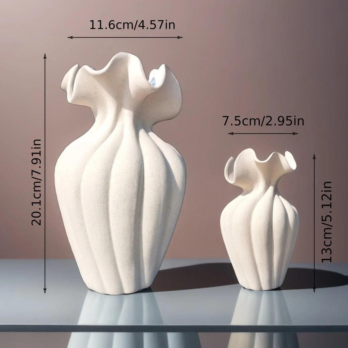 Vase - Striped Ceramic 20cm
