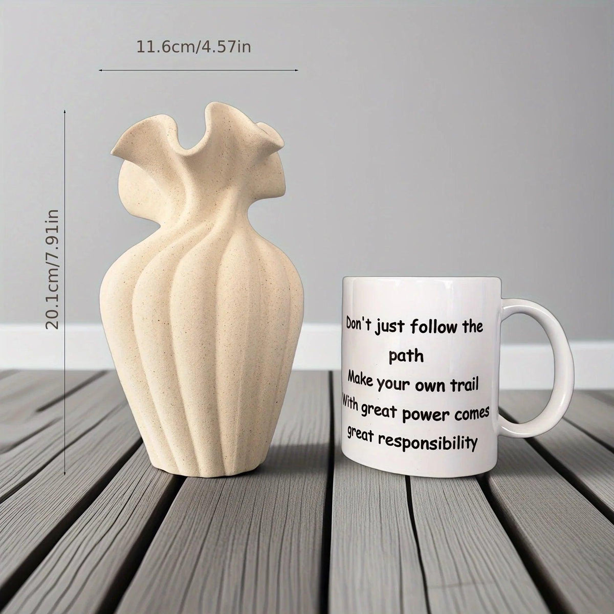 Vase - Striped Ceramic 20cm