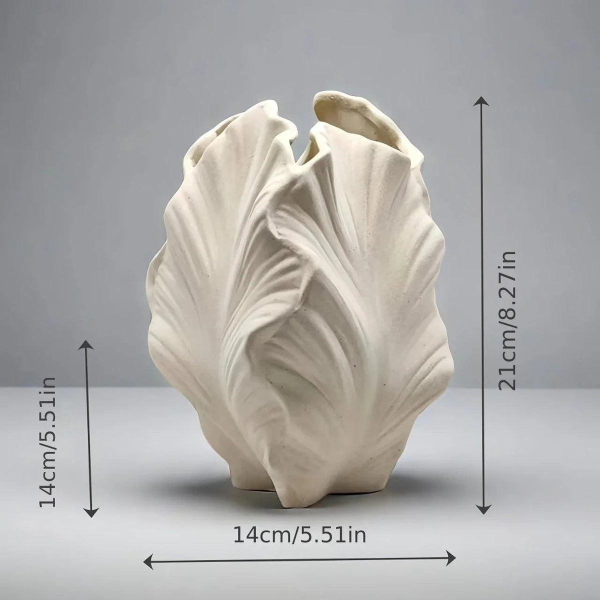 Vase - Textured Ceramic White Oval