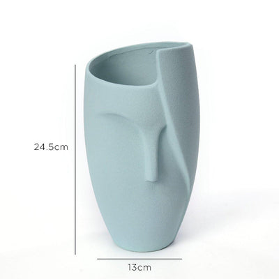 Ceramic Face Planter, Unique Design Face Planter, Eco Friendly Decor | Home Decor | Kitchen + Metal