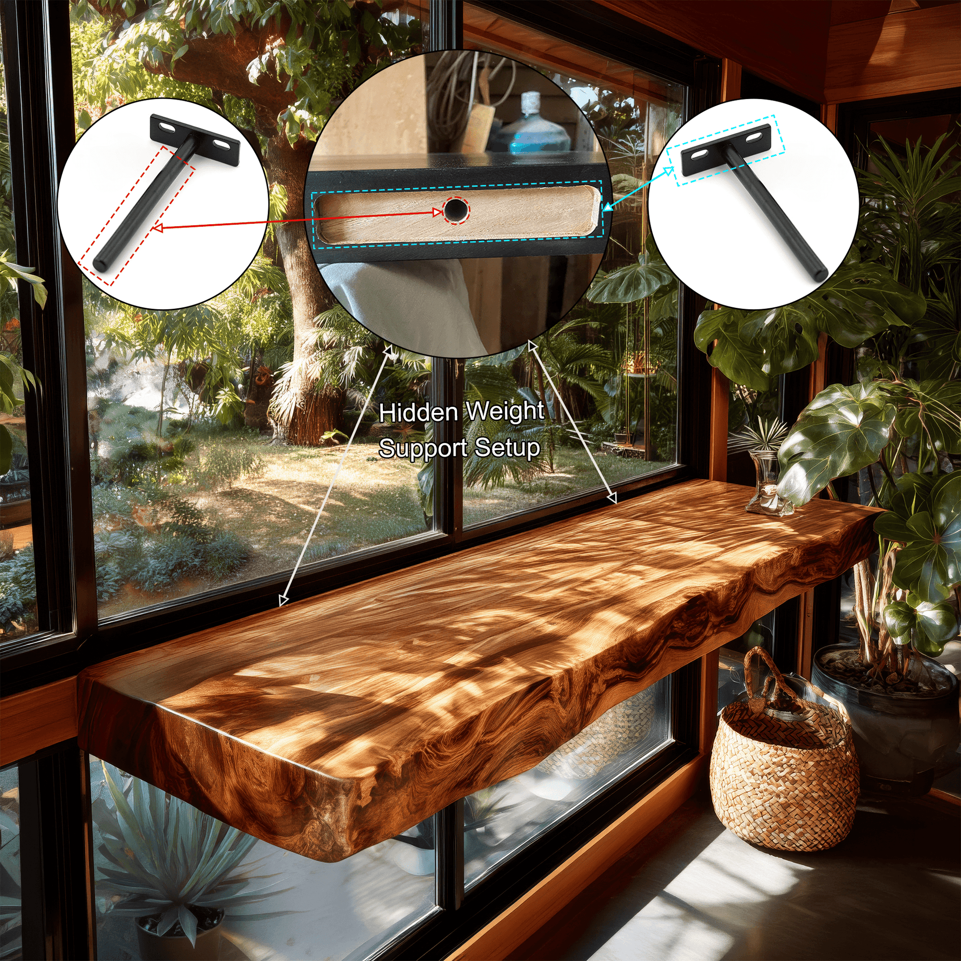 Velanor Live Edge Solid Wood Floating Shelf SPA152159