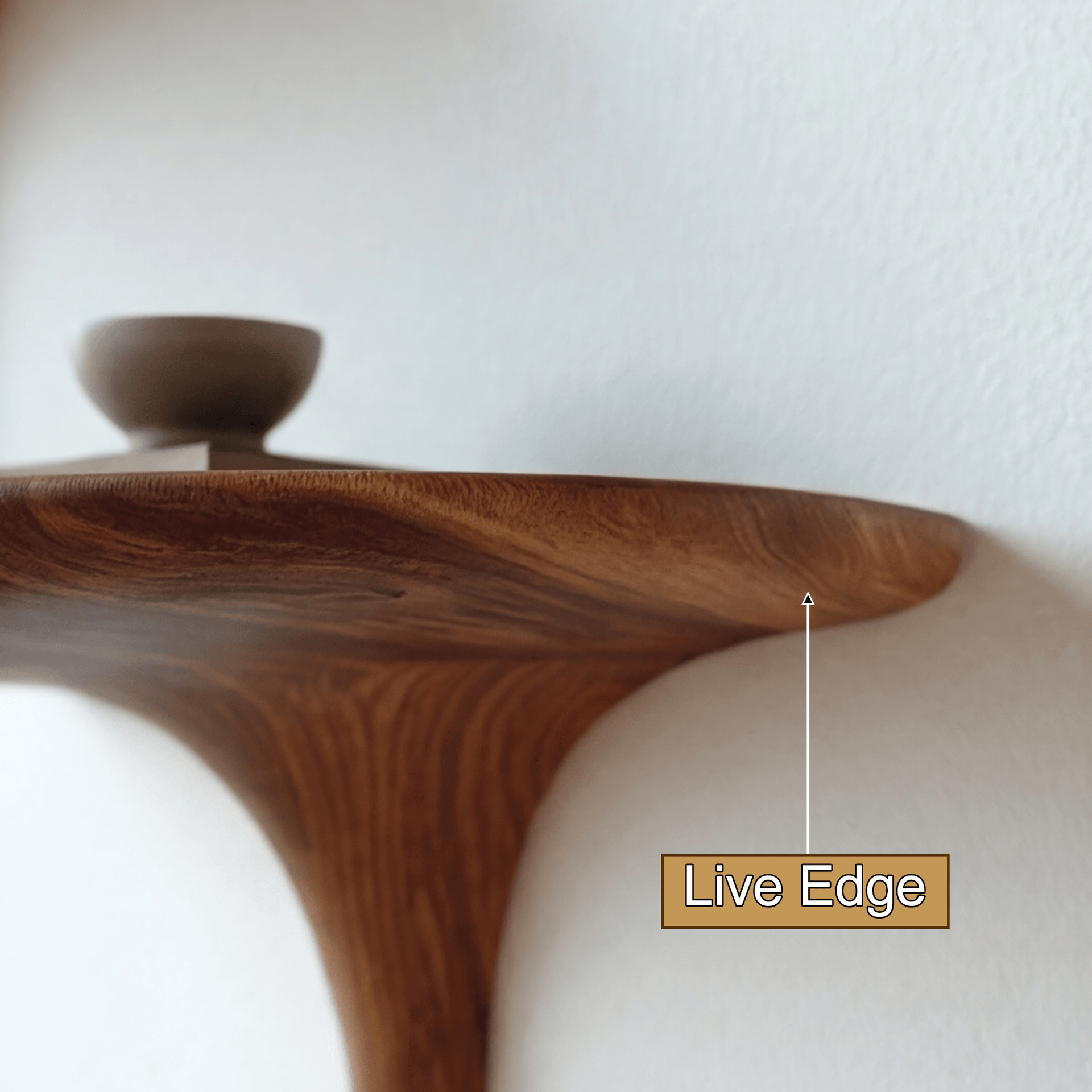 Velorin Sculpted Solid Wood Mushroom Floating Shelf SPA185432