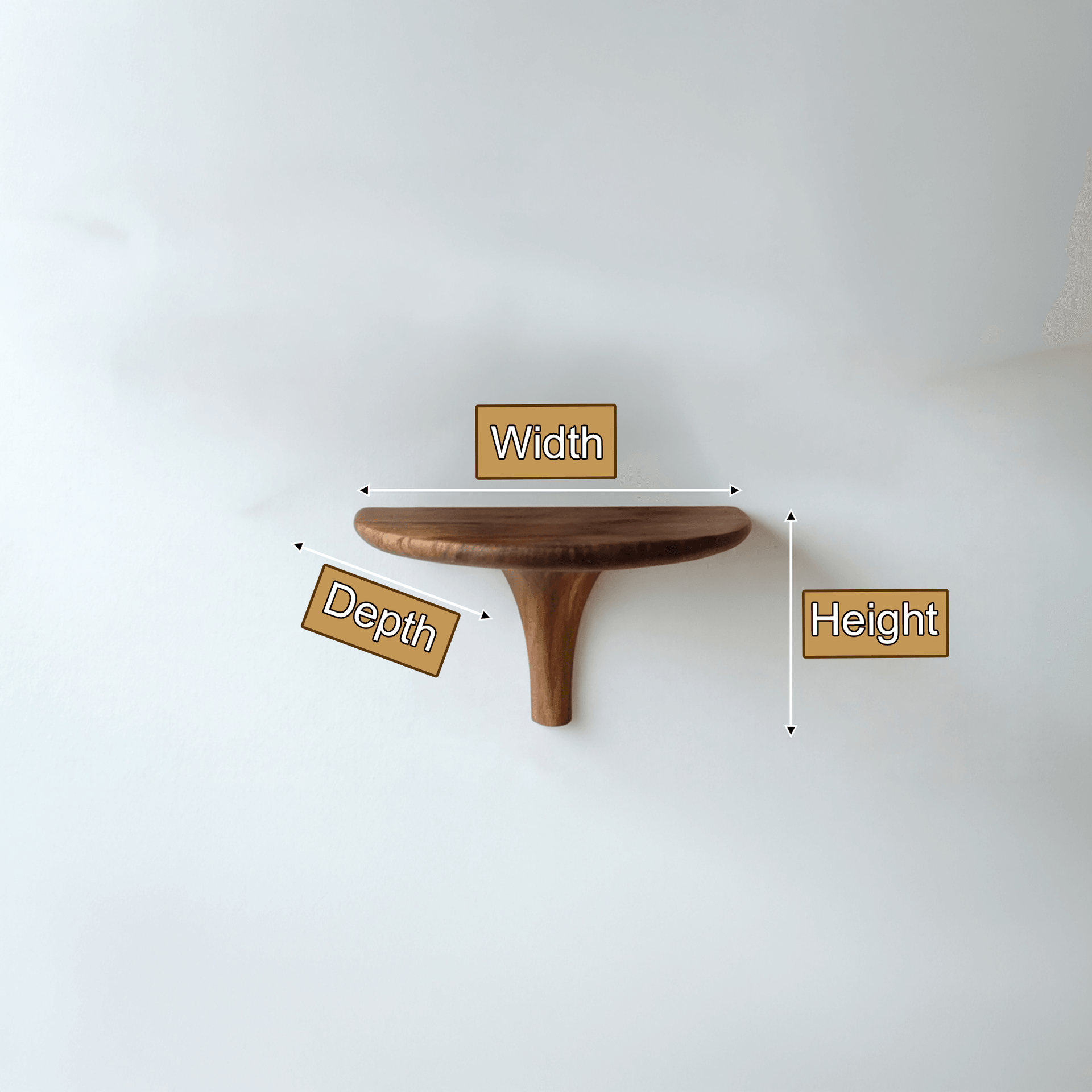 Velorin Sculpted Solid Wood Mushroom Floating Shelf SPA185432