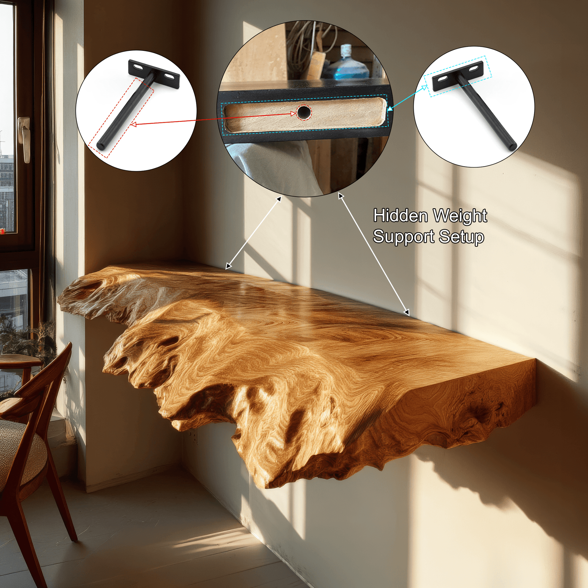 Veltrano Sculpted Solid Wood Floating Shelf SPA436488