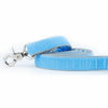 Light Blue Velvet Dog Leash - 5/8″ Wide / 5' Essential Leash (Velvet one side) / Silver