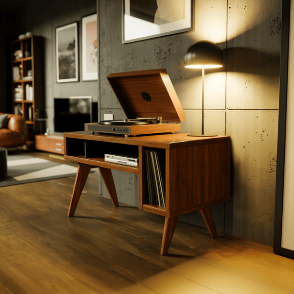 Verdan Solid Walnut Record Player Stand