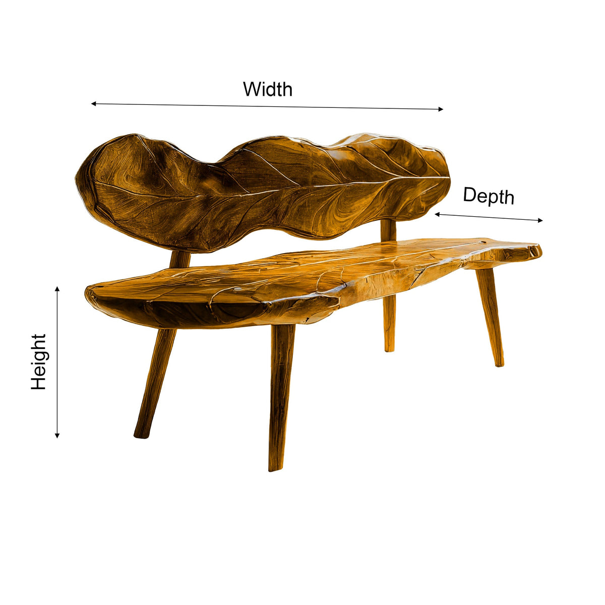 Verdura Leafform Handcrafted Outdoor Bench