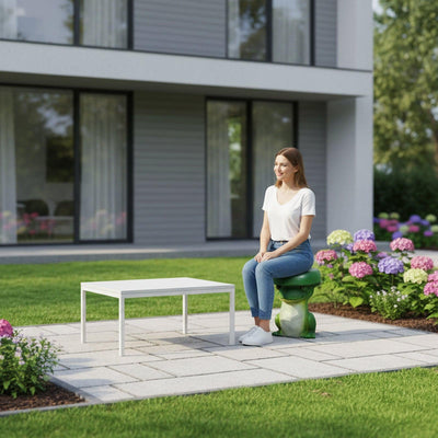 Concrete Garden Stool Frog Lily Pad Seat 15 Inch