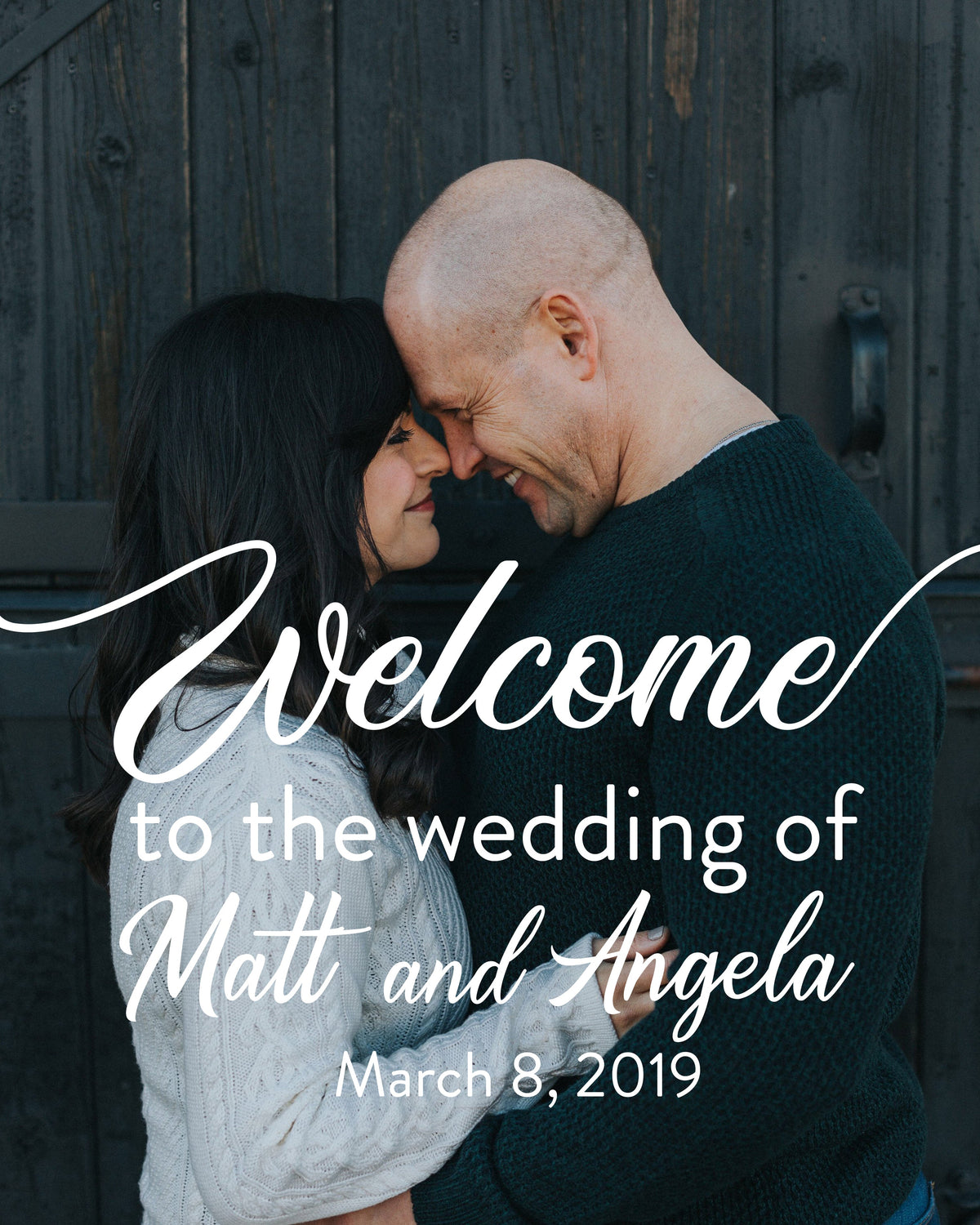 Vertical Wedding Welcome Sign